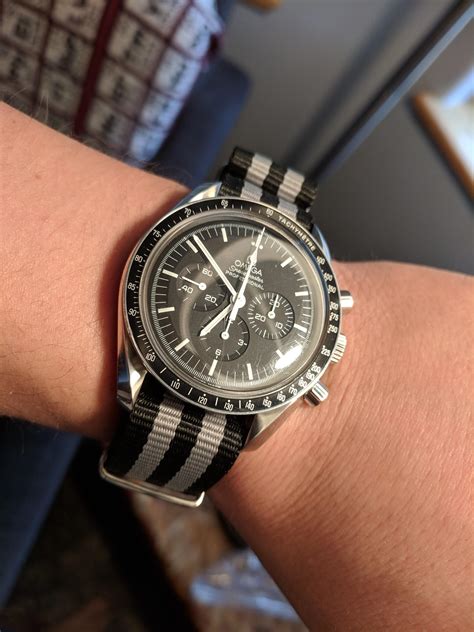 omega speedmaster racing watch band|Omega Speedmaster on NATO strap.